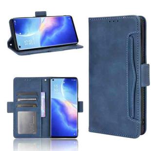 For OPPO Reno5 Pro 5G Skin Feel Calf Pattern Horizontal Flip Leather Case with Holder & Card Slots & Photo Frame(Blue)