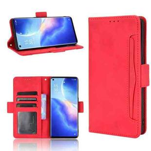For OPPO Reno5 Pro 5G Skin Feel Calf Pattern Horizontal Flip Leather Case with Holder & Card Slots & Photo Frame(Red)