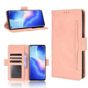 For OPPO Reno5 Pro 5G Skin Feel Calf Pattern Horizontal Flip Leather Case with Holder & Card Slots & Photo Frame(Pink)