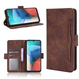 For Motorola Moto E7 Skin Feel Calf Pattern Horizontal Flip Leather Case with Holder & Card Slots & Photo Frame(Brown)