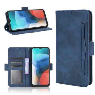 For Motorola Moto E7 Skin Feel Calf Pattern Horizontal Flip Leather Case with Holder & Card Slots & Photo Frame(Blue)