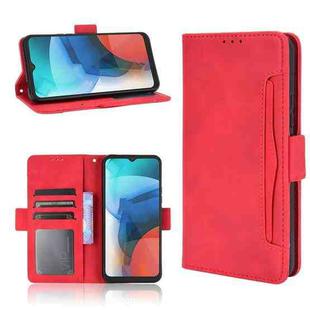 For Motorola Moto E7 Skin Feel Calf Pattern Horizontal Flip Leather Case with Holder & Card Slots & Photo Frame(Red)