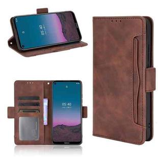 For Nokia 5.4 Skin Feel Calf Pattern Horizontal Flip Leather Case with Holder & Card Slots & Photo Frame(Brown)