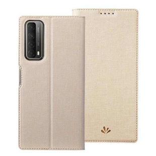 For Huawei P smart 2021 ViLi DMX Series Shockproof TPU + PU Leather Magnetic Attraction Horizontal Flip Case with Card Slot & Holder(Gold)