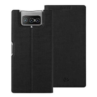 For Asus Zenfone 7 ZS670KS ViLi DMX Series Shockproof TPU + PU Leather Magnetic Attraction Horizontal Flip Case with Card Slot & Holder(Black)