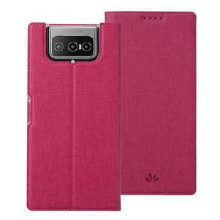 For Asus Zenfone 7 ZS670KS ViLi DMX Series Shockproof TPU + PU Leather Magnetic Attraction Horizontal Flip Case with Card Slot & Holder(Rose Red)
