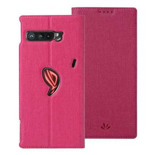 For Asus ROG Phone 3 ZS661KS ViLi DMX Series Shockproof TPU + PU Leather Magnetic Attraction Horizontal Flip Case with Card Slot & Holder(Rose Red)