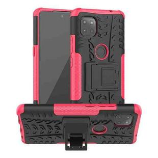 For Motorola Moto G 5G Tire Texture Shockproof TPU+PC Protective Case with Holder(Pink)