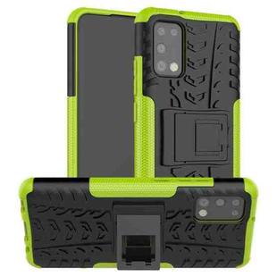 For Samsung Galaxy A02s (US Edition) Tire Texture Shockproof TPU+PC Protective Case with Holder(Green)