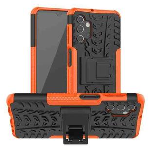 For Samsung Galaxy A32 5G Tire Texture Shockproof TPU+PC Protective Case with Holder(Orange)