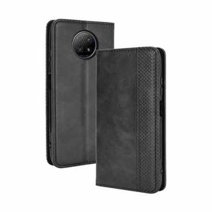 For Xiaomi Redmi Note 9T 5G / Note 9 5G Magnetic Buckle Retro Crazy Horse Texture Horizontal Flip Leather Case with Holder & Card Slots & Photo Frame(Black)