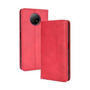 For Xiaomi Redmi Note 9T 5G / Note 9 5G Magnetic Buckle Retro Crazy Horse Texture Horizontal Flip Leather Case with Holder & Card Slots & Photo Frame(Red)