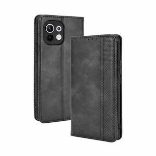 For Xiaomi Mi 11 Magnetic Buckle Retro Crazy Horse Texture Horizontal Flip Leather Case with Holder & Card Slots & Photo Frame(Black)