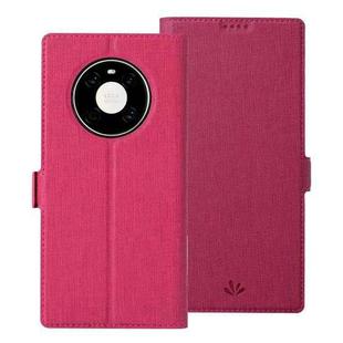 For Huawei Mate 40 ViLi K Series Shockproof TPU + PU Leather Magnetic Buckle Horizontal Flip Case with Card Slots & Wallet & Holder(Rose Red)