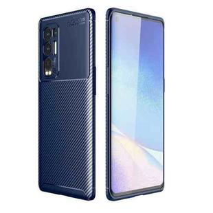 For OPPO Reno5 Pro Plus Carbon Fiber Texture Shockproof TPU Case(Blue)