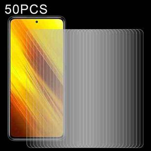 For Xiaomi Poco X3 50 PCS 0.26mm 9H 2.5D Tempered Glass Film
