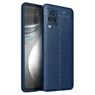 For vivo iQOO 7 Litchi Texture TPU Shockproof Case(Blue)