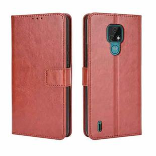 For Motorola Moto E7 Retro Crazy Horse Texture Horizontal Flip Leather Case with Holder & Card Slots & Photo Frame(Brown)