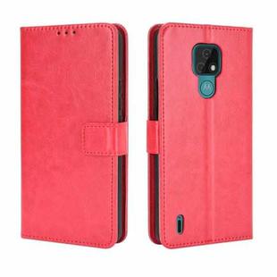 For Motorola Moto E7 Retro Crazy Horse Texture Horizontal Flip Leather Case with Holder & Card Slots & Photo Frame(Red)