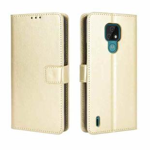 For Motorola Moto E7 Retro Crazy Horse Texture Horizontal Flip Leather Case with Holder & Card Slots & Photo Frame(Gold)