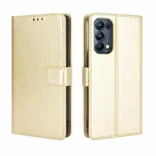 For OPPO Reno5 Pro 5G Retro Crazy Horse Texture Horizontal Flip Leather Case with Holder & Card Slots & Photo Frame(Gold)