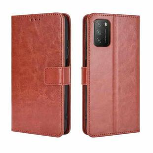 For Xiaomi Poco M3 Retro Crazy Horse Texture Horizontal Flip Leather Case with Holder & Card Slots & Photo Frame(Brown)