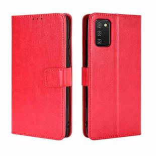 For Samsung Galaxy A02s (Eurasian Version) Retro Crazy Horse Texture Horizontal Flip Leather Case with Holder & Card Slots & Photo Frame(Red)