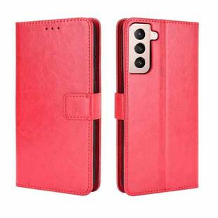 For Samsung Galaxy S21+ 5G Retro Crazy Horse Texture Horizontal Flip Leather Case with Holder & Card Slots & Photo Frame(Red)