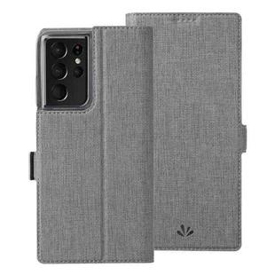 For Samsung Galaxy S21 Ultra 5G ViLi K Series Shockproof TPU + PU Leather Magnetic Buckle Horizontal Flip Case with Card Slots & Wallet & Holder(Grey)