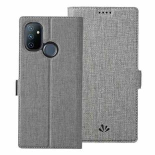 For OnePlus Nord N100 ViLi K Series Shockproof TPU + PU Leather Magnetic Buckle Horizontal Flip Case with Card Slots & Wallet & Holder(Grey)