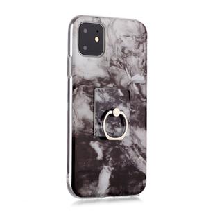 For iPhone 11 Pro Coloured Drawing Pattern IMD Workmanship Soft TPU Protective Case With Holder(Black White)