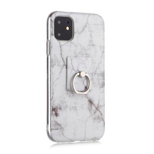 For iPhone 11 Pro Coloured Drawing Pattern IMD Workmanship Soft TPU Protective Case With Holder(White)