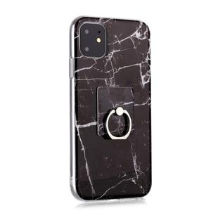 For iPhone 11 Pro Coloured Drawing Pattern IMD Workmanship Soft TPU Protective Case With Holder(Black)