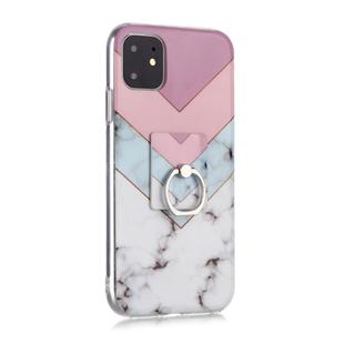 For iPhone 11 Pro Coloured Drawing Pattern IMD Workmanship Soft TPU Protective Case With Holder(Tricolor)
