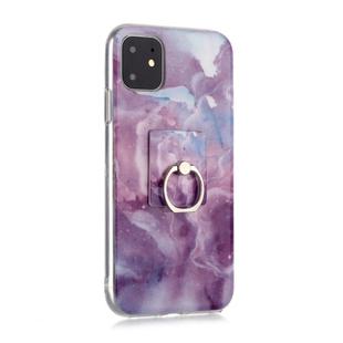 For iPhone 11 Pro Max Coloured Drawing Pattern IMD Workmanship Soft TPU Protective Case With Holder(Purple Star)