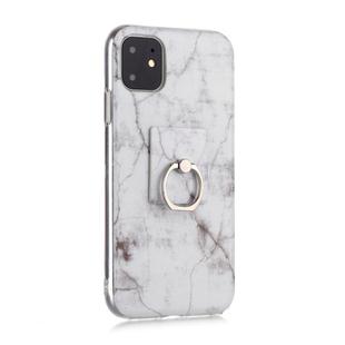 For iPhone 11 Pro Max Coloured Drawing Pattern IMD Workmanship Soft TPU Protective Case With Holder(White)