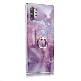 For Galaxy Note 10+ Coloured Drawing Pattern IMD Workmanship Soft TPU Protective Case With Holder(Purple Star)