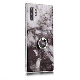 For Galaxy Note 10+ Coloured Drawing Pattern IMD Workmanship Soft TPU Protective Case With Holder(Black White)
