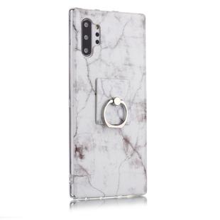 For Galaxy Note 10+ Coloured Drawing Pattern IMD Workmanship Soft TPU Protective Case With Holder(White)
