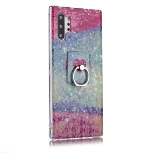 For Galaxy Note 10+ Coloured Drawing Pattern IMD Workmanship Soft TPU Protective Case With Holder(Red Heart)