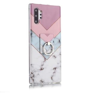 For Galaxy Note 10+ Coloured Drawing Pattern IMD Workmanship Soft TPU Protective Case With Holder(Tricolor)