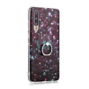 For Huawei P30 Coloured Drawing Pattern IMD Workmanship Soft TPU Protective Case With Holder(Green Love)