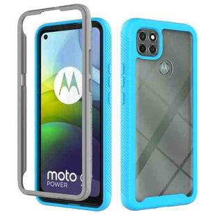 For Motorola Moto G9 Power Starry Sky Solid Color Series Shockproof PC + TPU Protective Case(Light Blue)