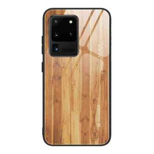 For Samsung Galaxy S20 Ultra Wood Grain Glass Protective Case(M03)