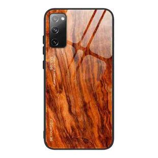 For Samsung Galaxy S20 FE Wood Grain Glass Protective Case(M06)