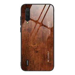 For Xiaomi Mi CC9 Wood Grain Glass Protective Case(M02)