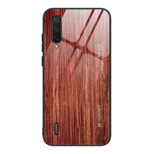 For Xiaomi Mi CC9 Wood Grain Glass Protective Case(M05)
