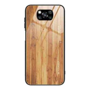 For Xiaomi Poco X3 NFC Wood Grain Glass Protective Case(M03)