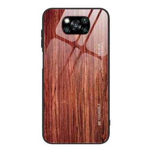 For Xiaomi Poco X3 NFC Wood Grain Glass Protective Case(M05)