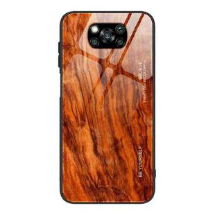 For Xiaomi Poco X3 NFC Wood Grain Glass Protective Case(M06)